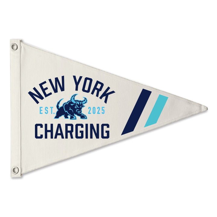 New York Charging Retro Canvas Pennant
