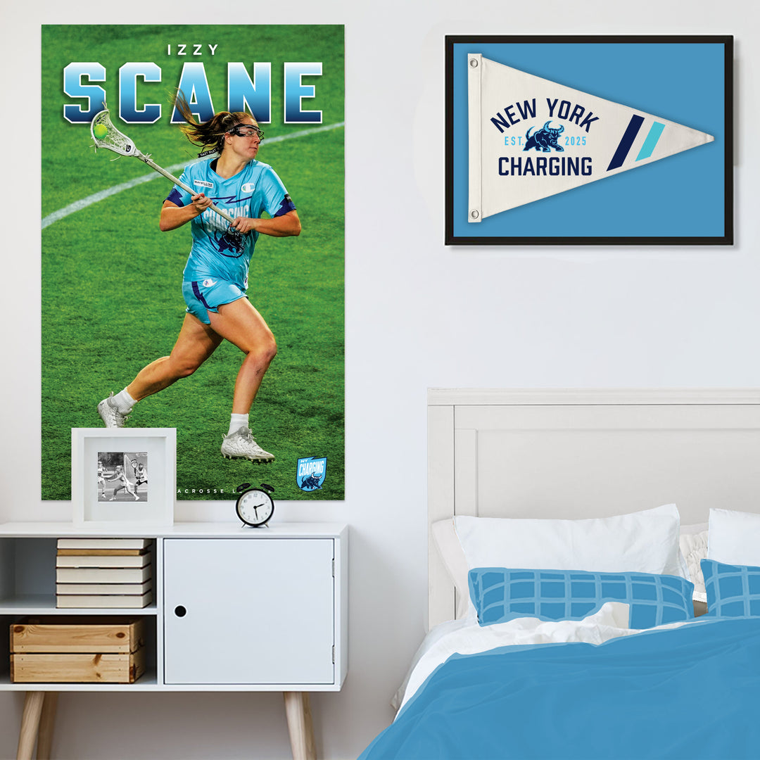 New York Charging Retro Canvas Pennant